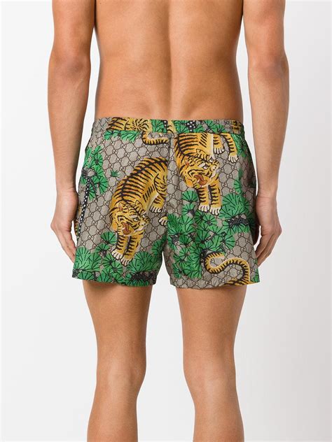 gucci swim trunks mens|gucci bengal swim shorts.